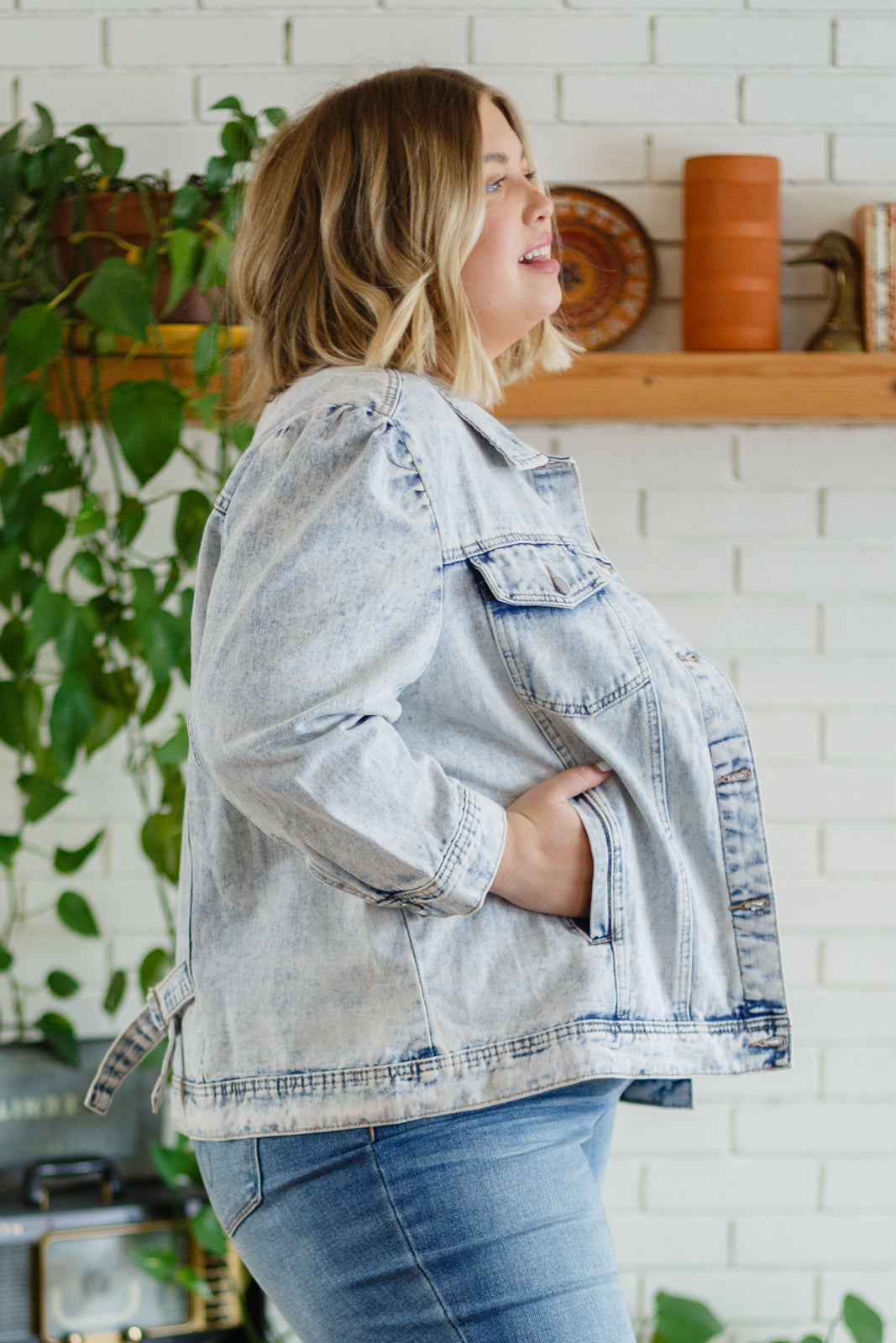 Hello Lovely Quarter Sleeve Denim Jacket