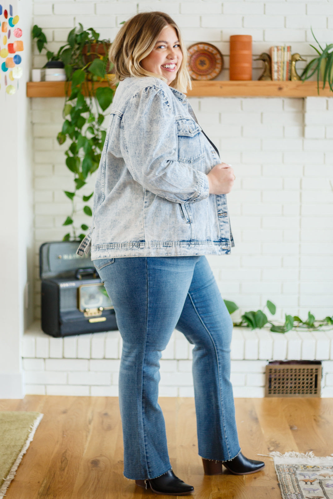 Hello Lovely Quarter Sleeve Denim Jacket