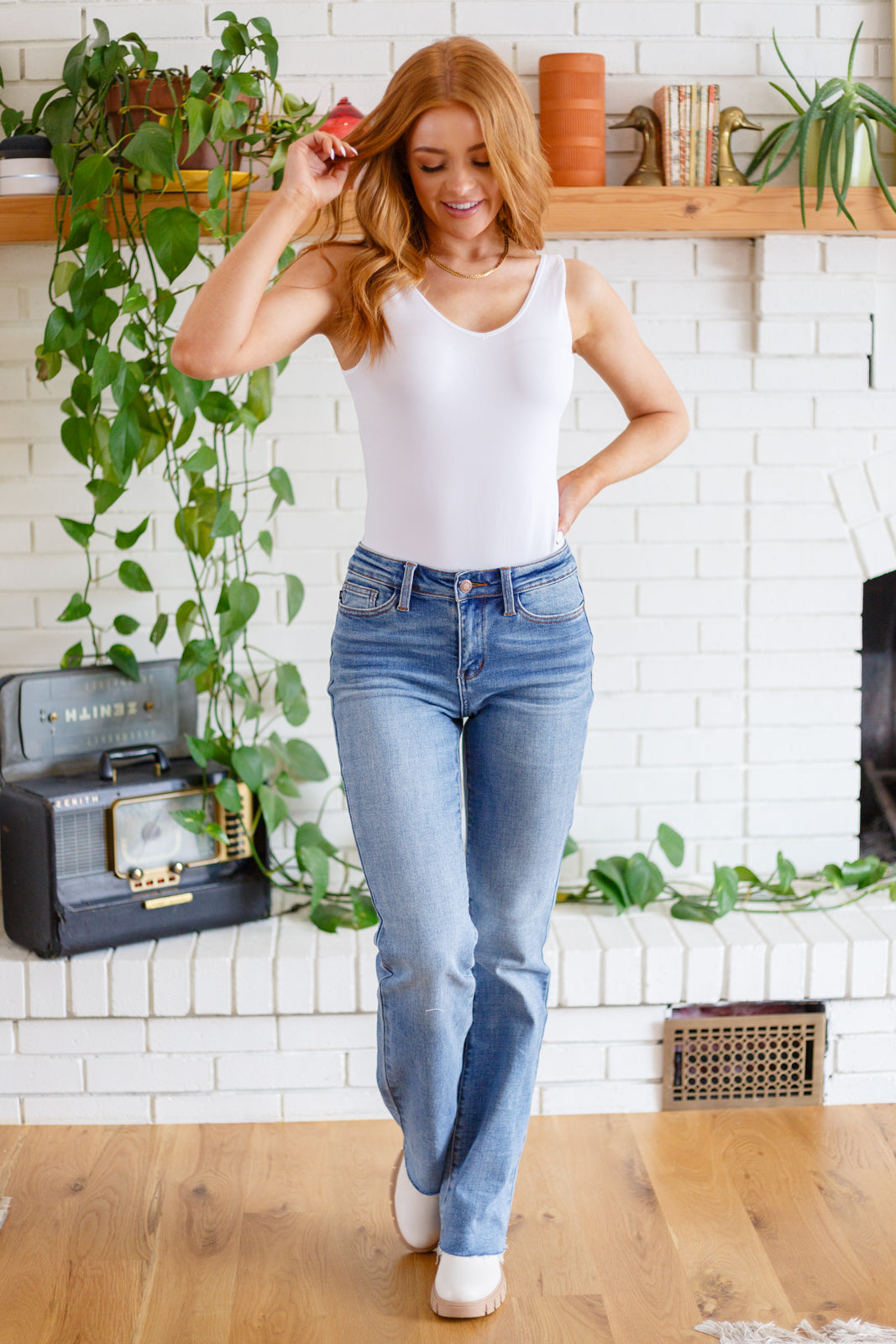 Sabrina Raw Hem Bootcut Jeans