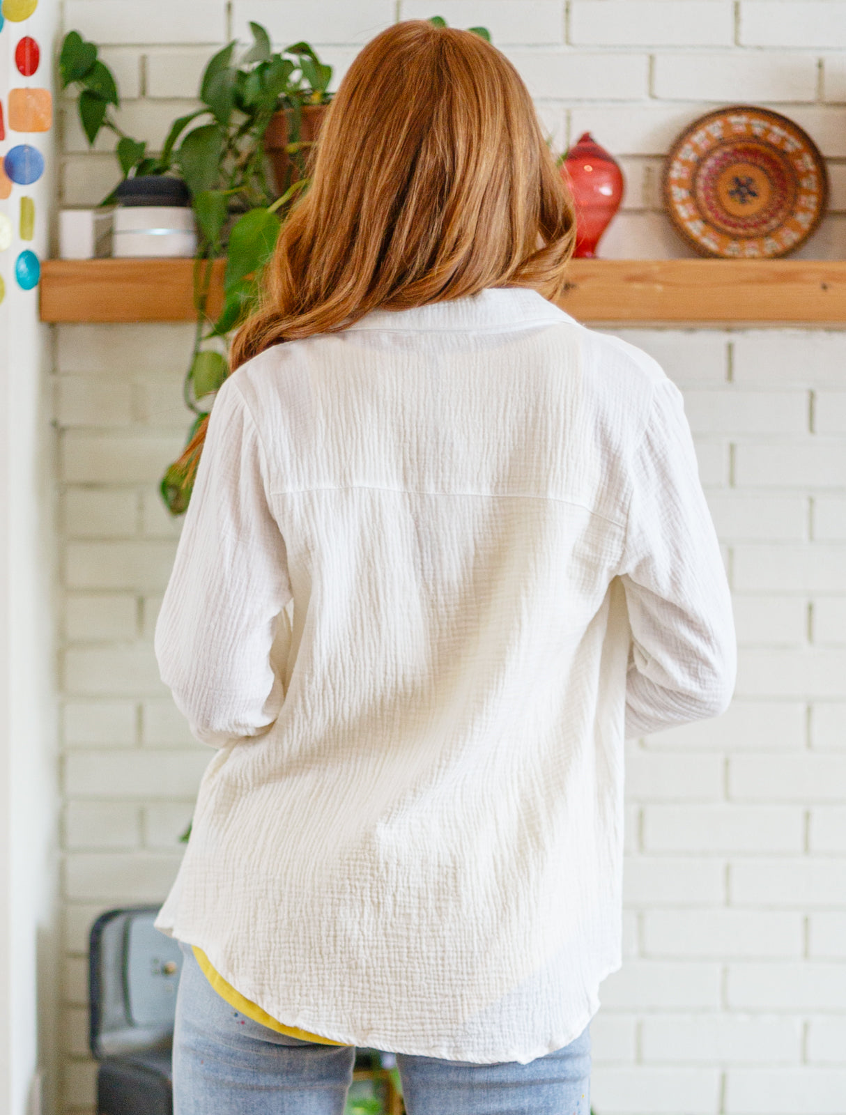 Skies The Limit Button Up in White