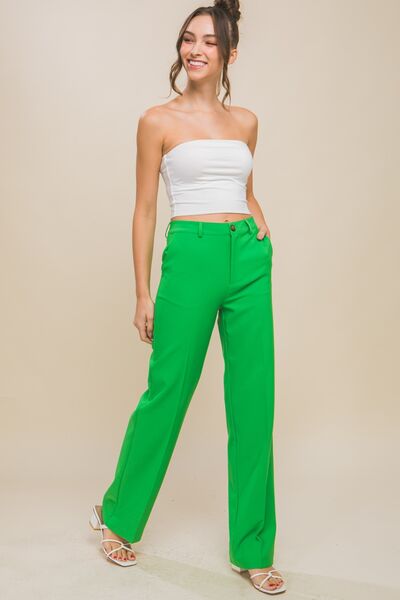 LOVE TREE High Waist Straight Pants