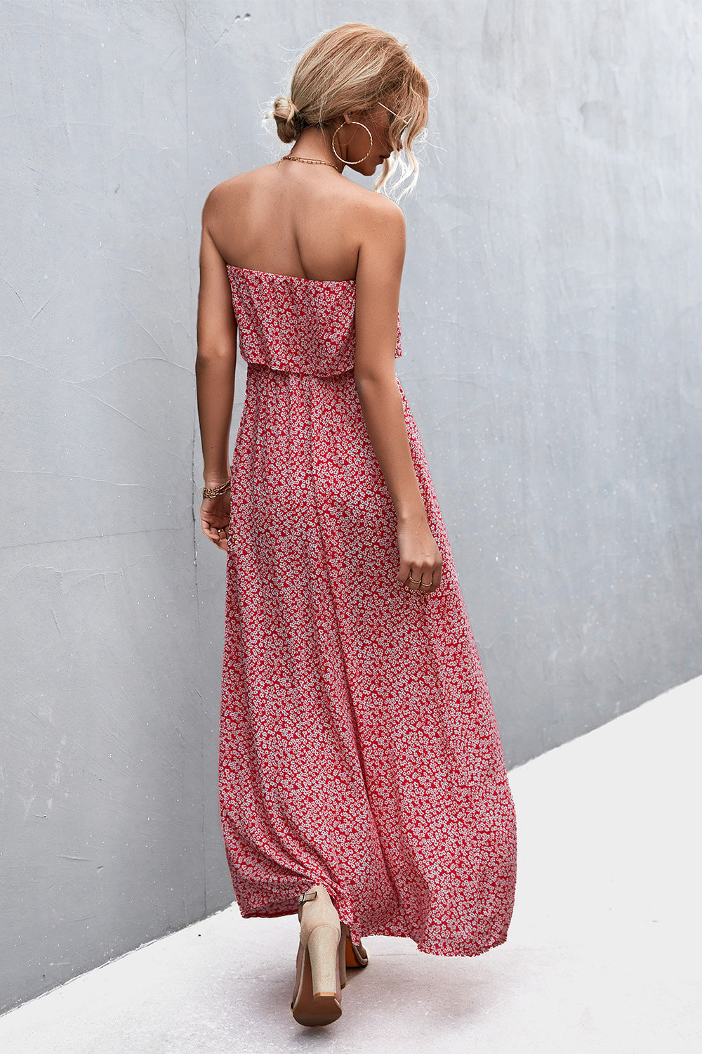 Strapless Split Maxi Dress